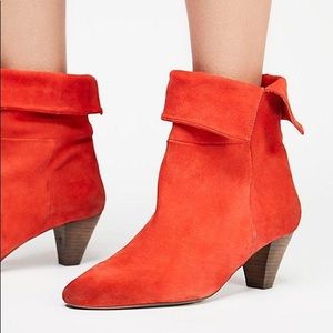 Suede Red Free People boots SZ 7
